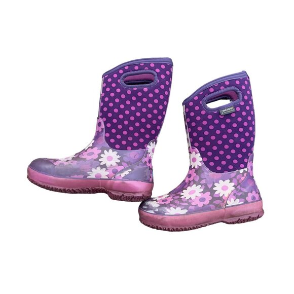 Bogs Youth Flower Dots Waterproof Boots  youth size 3 - Picture 4 of 7